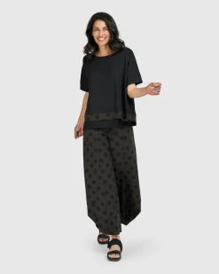 Women Alembika Plus<Tekbika Dots Boxy Top, Khaki