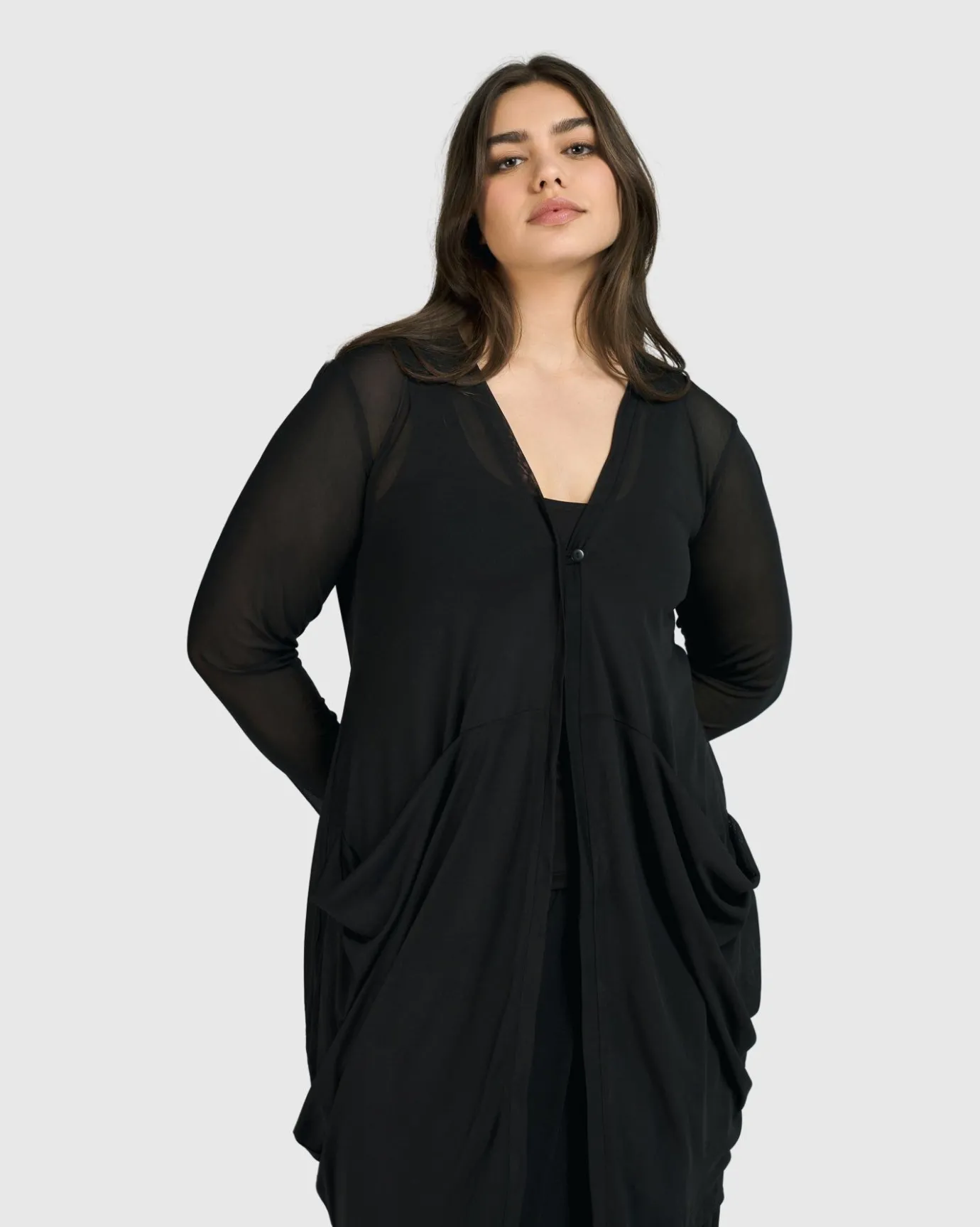 Women Alembika Jackets<Tekbika Essential Draped Cocoon Jacket, Mesh