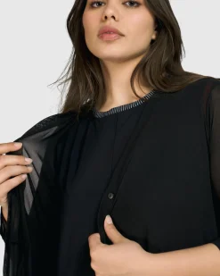 Women Alembika Plus<Tekbika Essential Draped Cocoon Jacket, Mesh