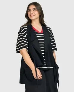 Women Alembika Jackets<Tekbika Gabrielle Relaxed Vest, Black
