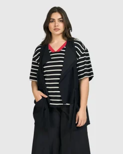 Women Alembika Jackets<Tekbika Gabrielle Relaxed Vest, Black