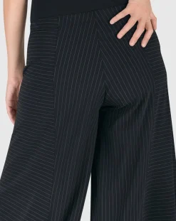 Women Alembika Pants & Skirts<Tekbika Pinstripe Punto Pants, Black