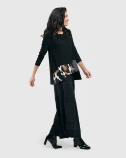 Women Alembika Pants & Skirts<Tekbika Pinstripe Punto Pants, Black