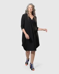 Women Alembika Dresses<Tekbika Popover Dress, Black