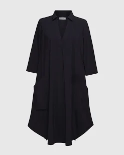 Women Alembika Dresses<Tekbika Popover Dress, Black