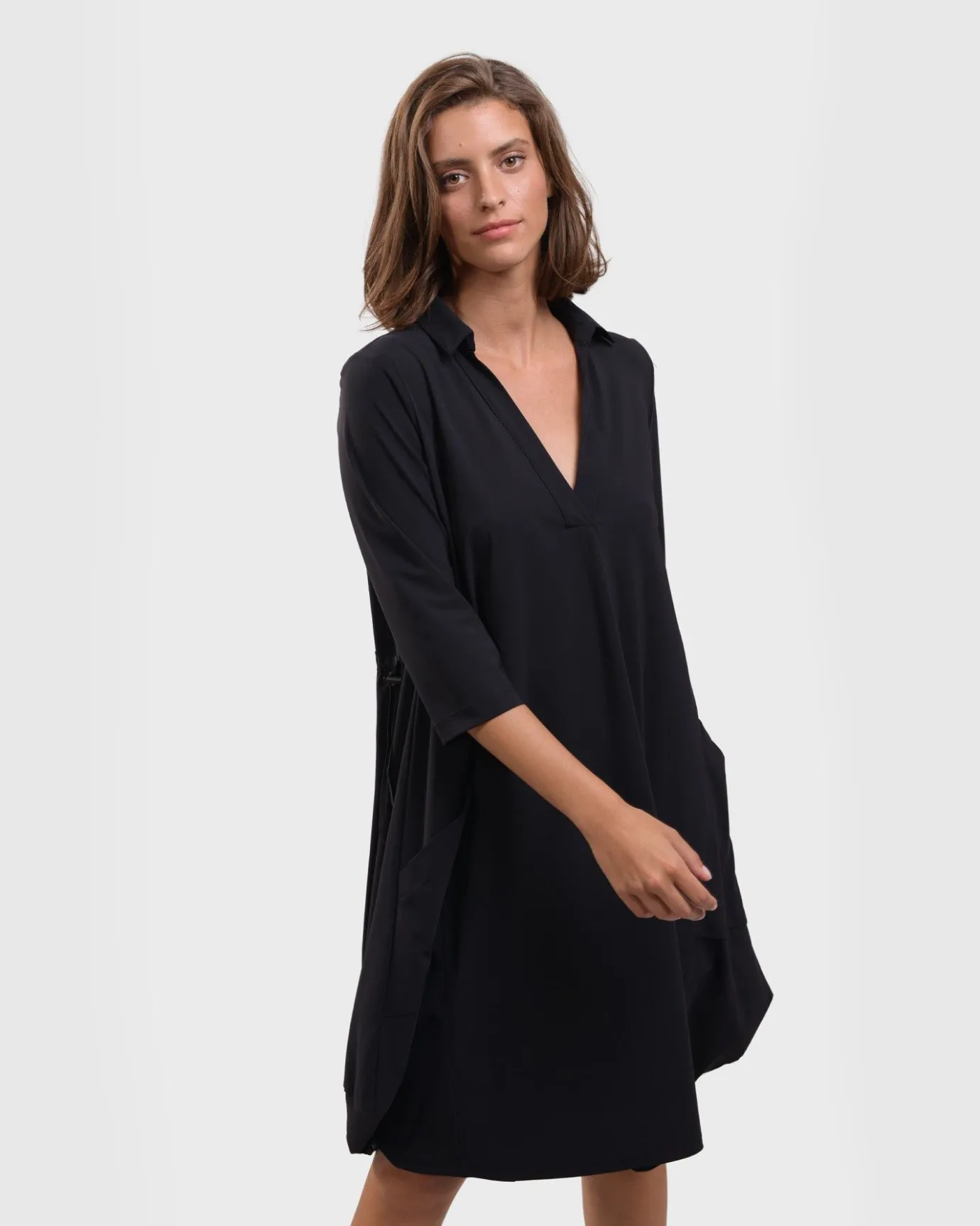 Women Alembika Dresses<Tekbika Popover Dress, Black