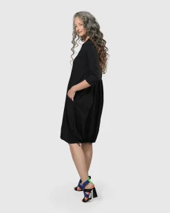 Women Alembika Dresses<Tekbika Popover Dress, Black