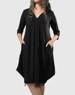 Women Alembika Dresses<Tekbika Popover Dress, Black