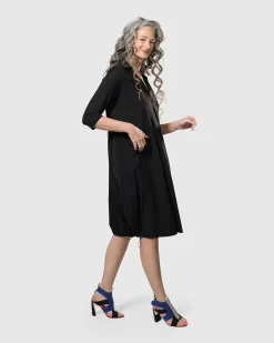 Women Alembika Dresses<Tekbika Popover Dress, Black