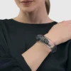 Women Alembika Accessories<Tiger Inlay Bangle Bracelet, Silver