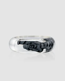 Women Alembika Accessories<Tiger Inlay Bangle Bracelet, Silver