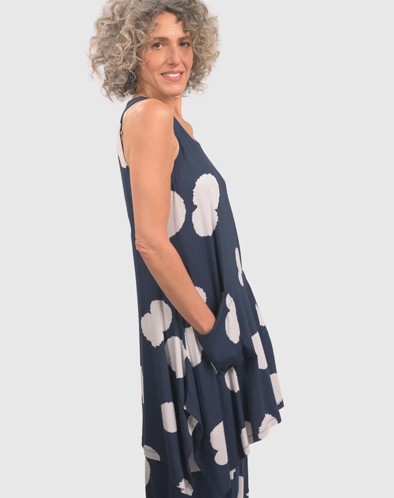 Women Alembika Tops & Tunics<Trapeze Tank Tunic, Navy