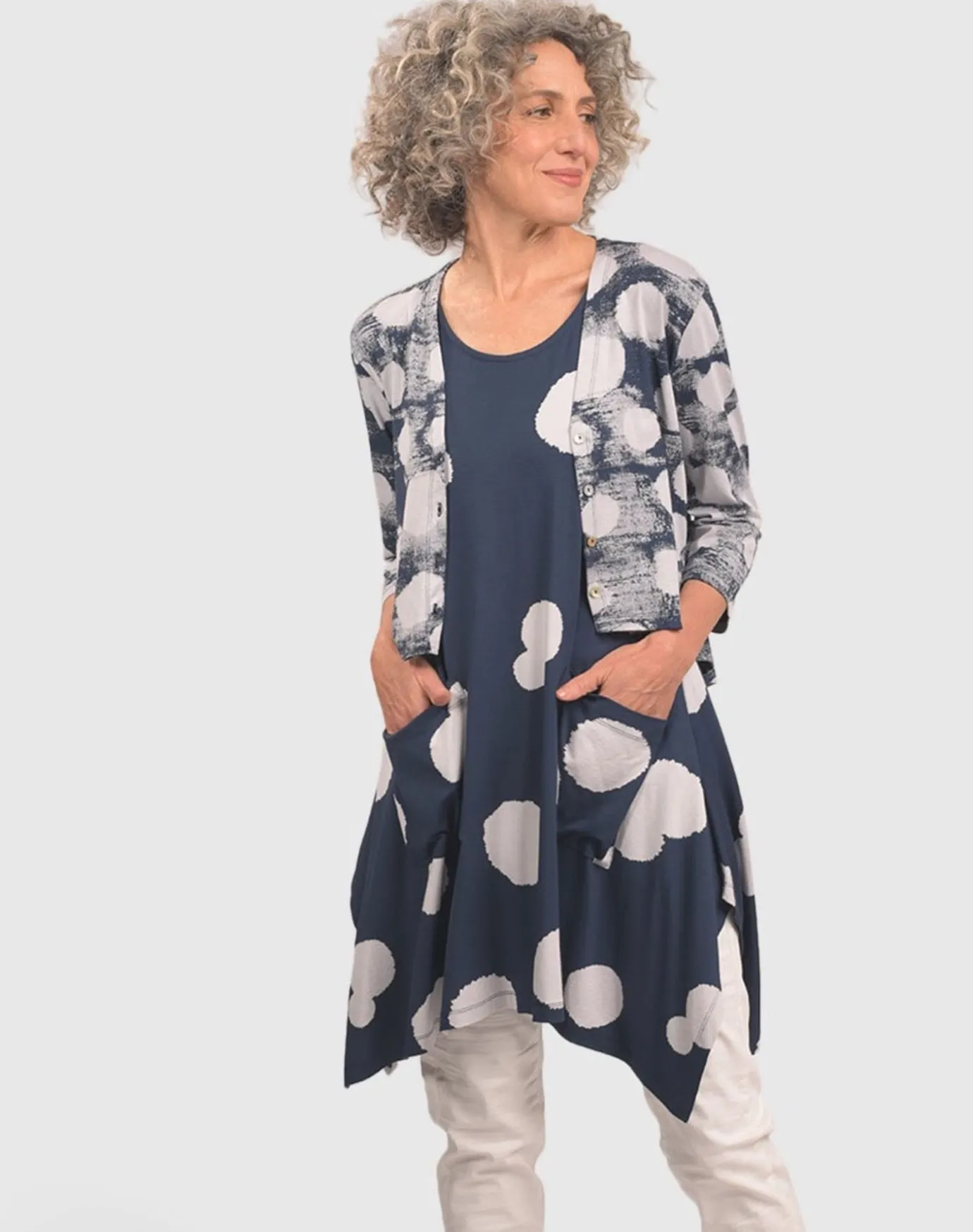 Women Alembika Tops & Tunics<Trapeze Tank Tunic, Navy