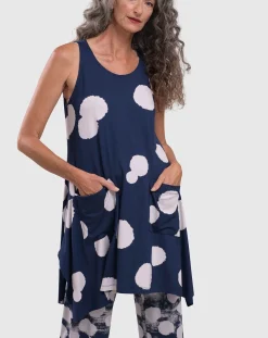 Women Alembika Tops & Tunics<Trapeze Tank Tunic, Navy