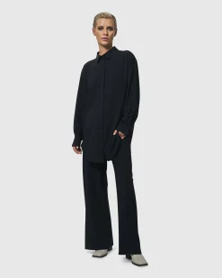 Women Alembika Plus<Trinity Button Down Shirt, Black