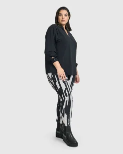 Women Alembika Tops & Tunics<Trinity V-Neck Pullover Top, Black