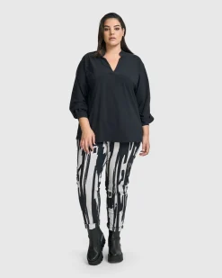 Women Alembika Tops & Tunics<Trinity V-Neck Pullover Top, Black