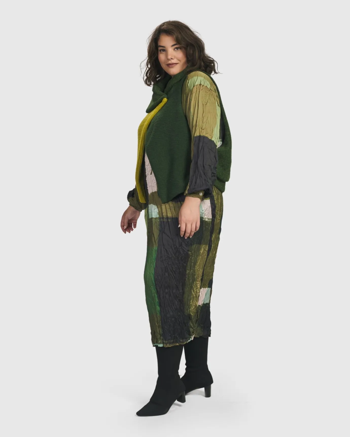 Women Alembika Plus<Two Tone Vest, Hunter