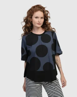 Women Alembika Tops & Tunics<Urban Angelica Dots Tee, Navy