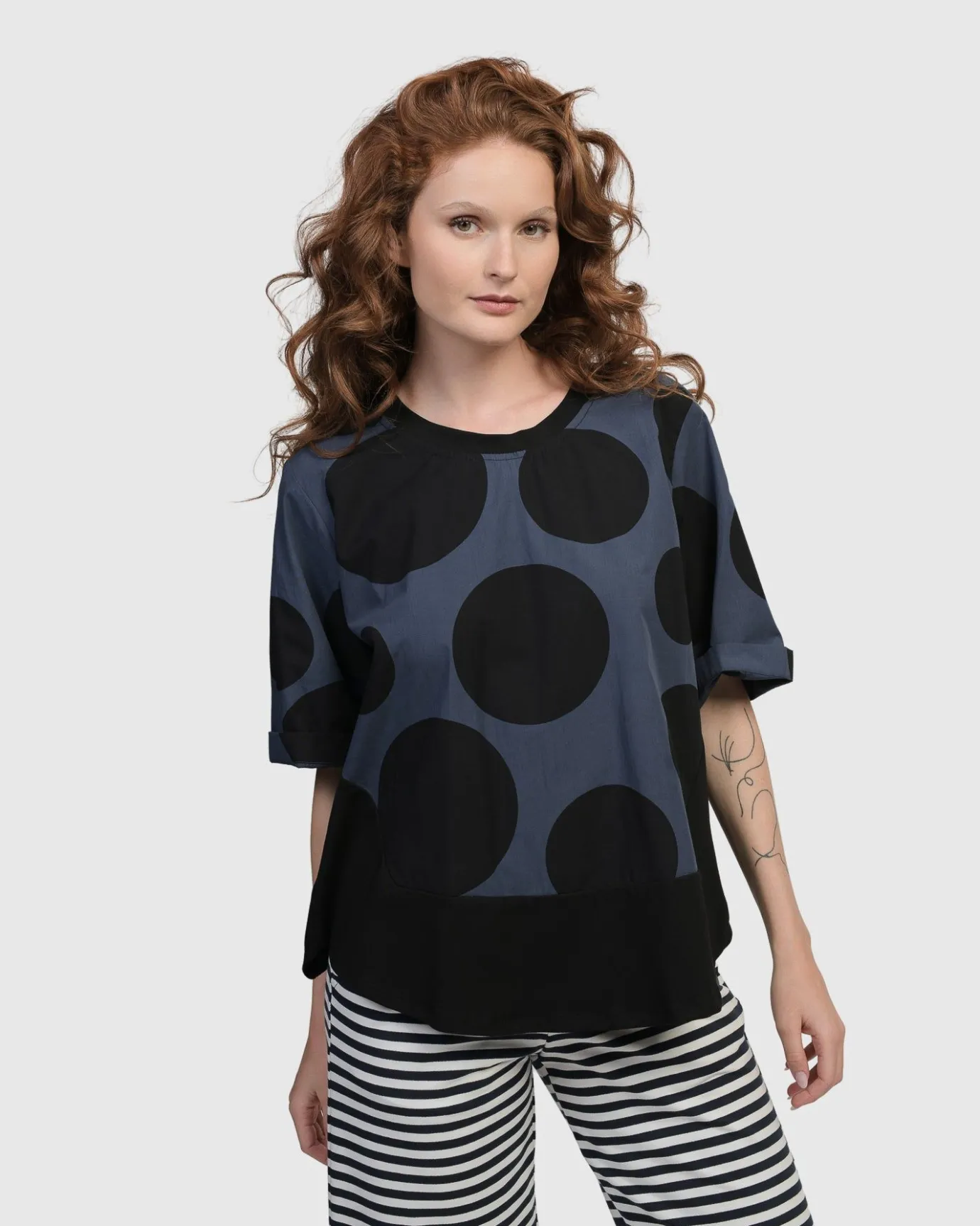 Women Alembika Tops & Tunics<Urban Angelica Dots Tee, Navy