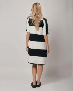 Women Alembika Dresses<Urban Anna Stripe A-Line Dress, White/Black
