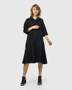 Women Alembika Dresses<Urban Astor Shirt Dress, Black