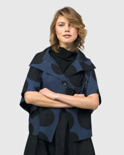 Women Alembika Jackets<Urban Bossa Cape Jacket, Navy