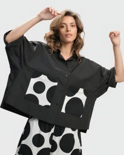 Women Alembika Plus<Urban Carnegie Cropped Shirt, Mono