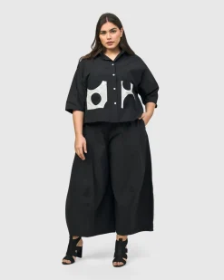 Women Alembika Plus<Urban Carnegie Cropped Shirt, Mono
