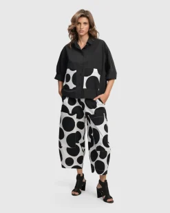 Women Alembika Plus<Urban Carnegie Cropped Shirt, Mono
