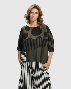 Women Alembika Tops & Tunics<Urban Chihiro Boxy Tee, Khaki