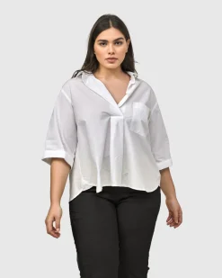 Women Alembika Tops & Tunics<Urban Chloe A-Line Blouse, White
