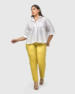 Women Alembika Plus<Urban Chloe A-Line Blouse, White