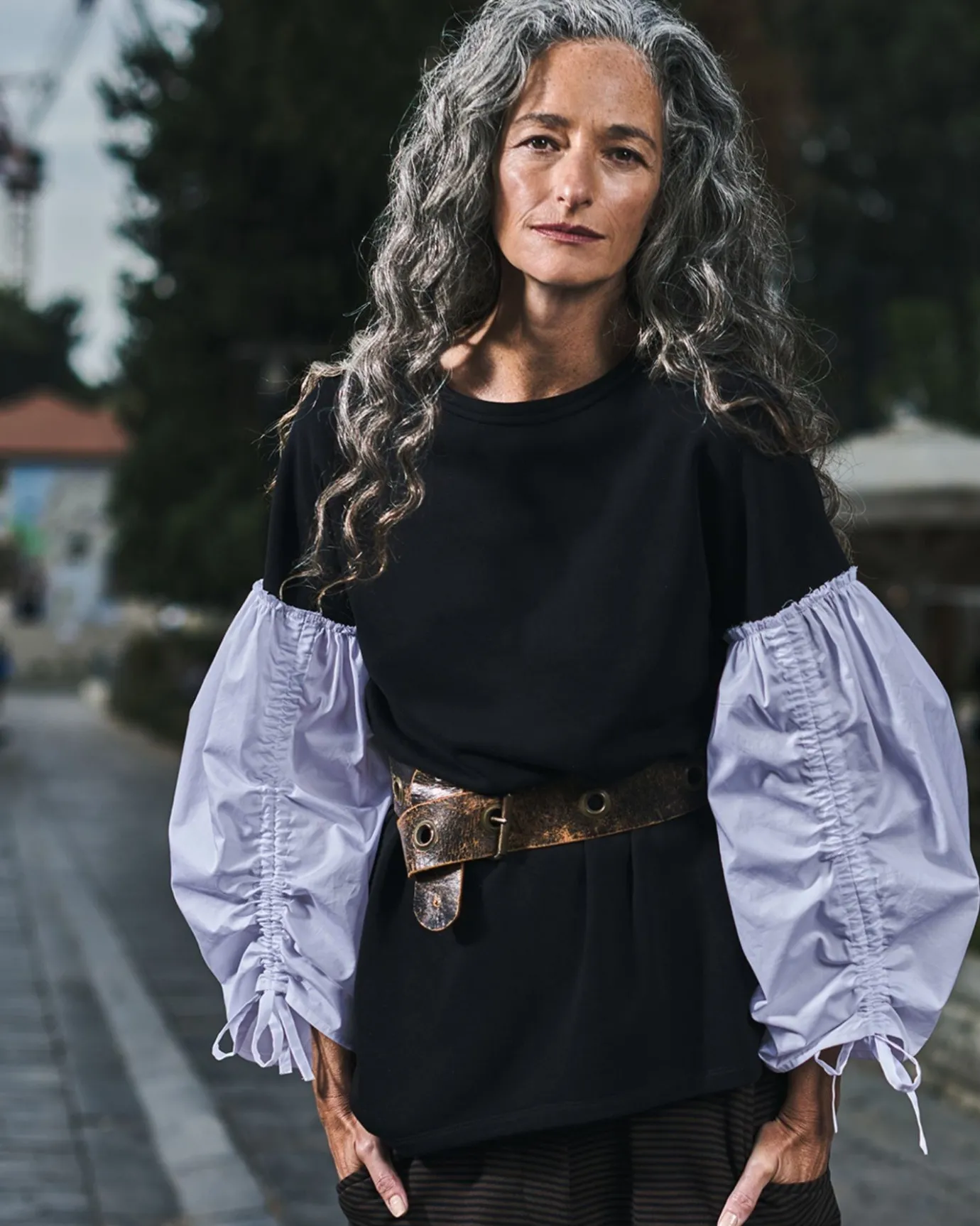 Women Alembika Tops & Tunics<Urban Cinch Tunic Top, White/Black