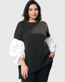Women Alembika Tops & Tunics<Urban Cinch Tunic Top, White/Black