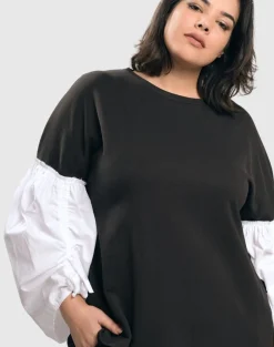 Women Alembika Tops & Tunics<Urban Cinch Tunic Top, White/Black
