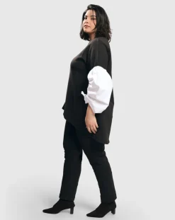 Women Alembika Tops & Tunics<Urban Cinch Tunic Top, White/Black