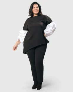 Women Alembika Tops & Tunics<Urban Cinch Tunic Top, White/Black