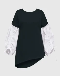 Women Alembika Tops & Tunics<Urban Cinch Tunic Top, White/Black