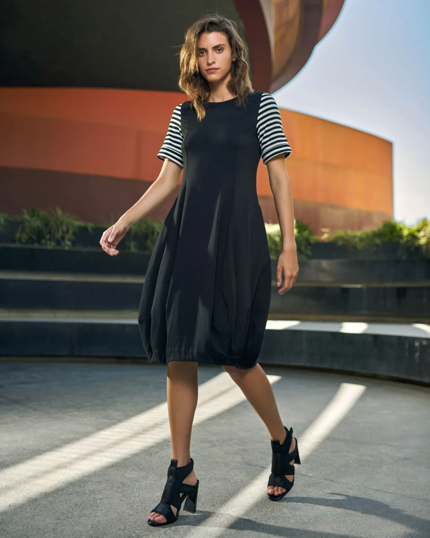 Women Alembika Dresses<Urban Daytime Cocoon Dress, Stripes