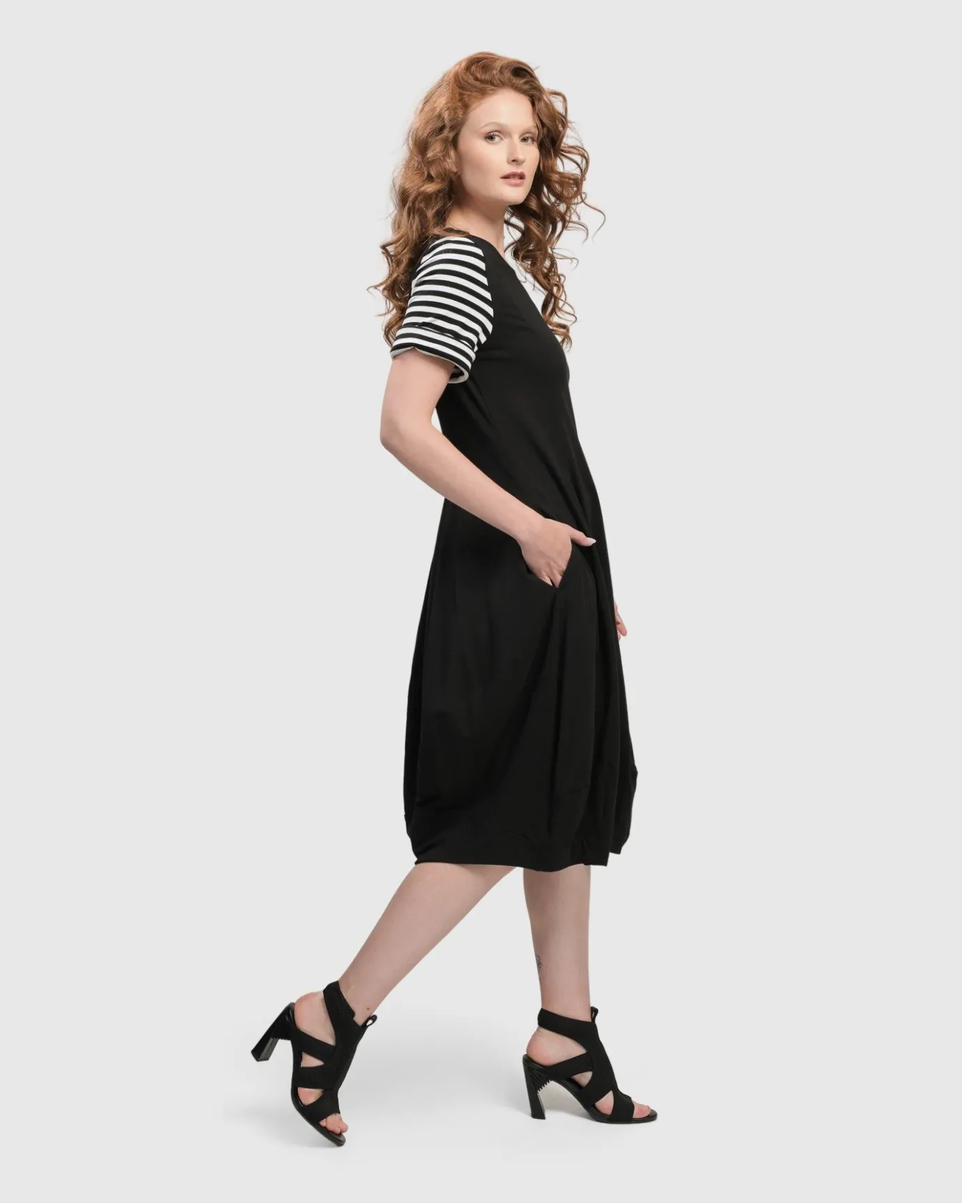 Women Alembika Dresses<Urban Daytime Cocoon Dress, Stripes