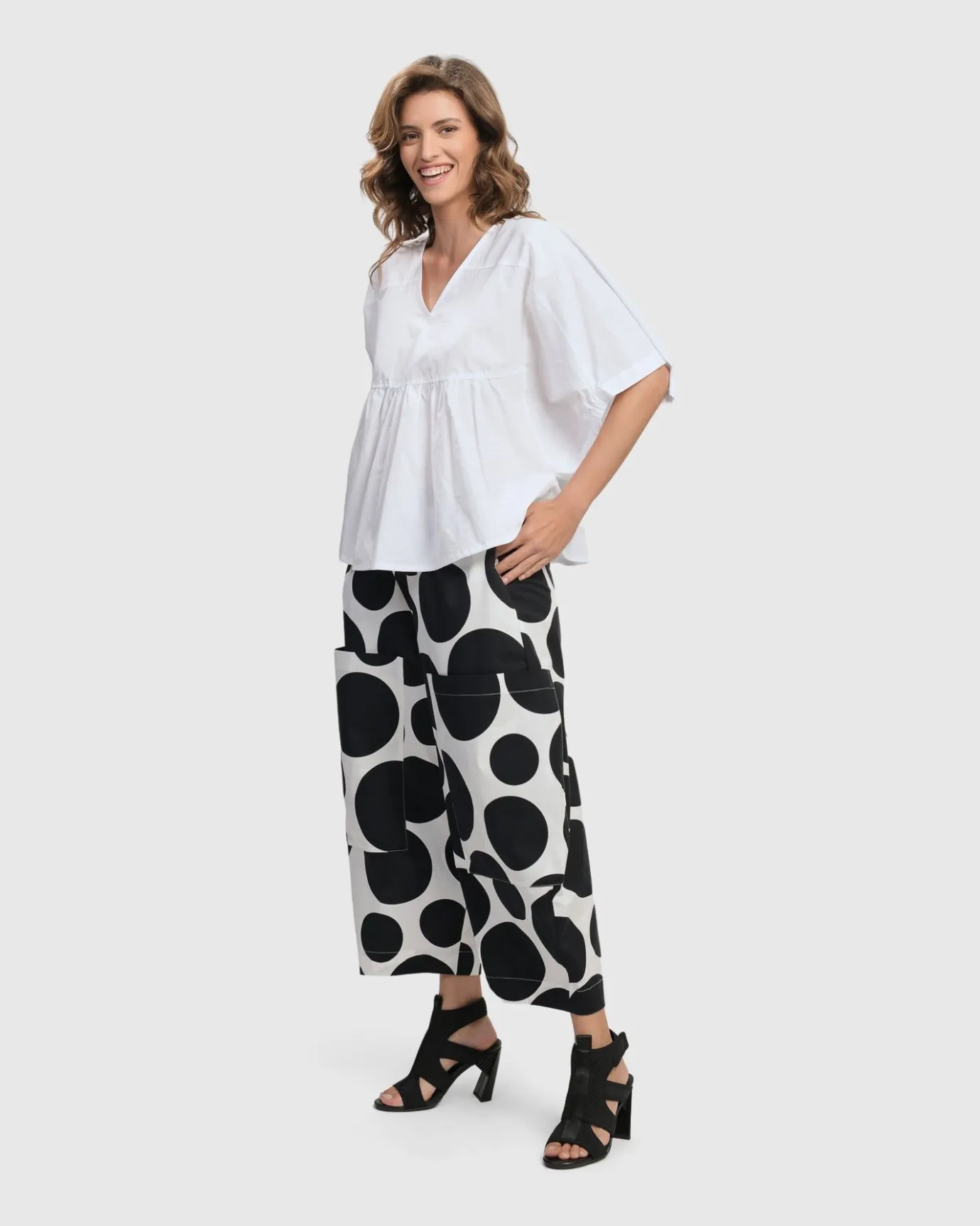 Women Alembika Pants & Skirts<Urban Dot Barrel Pants, Mono