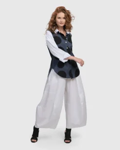 Women Alembika Tops & Tunics<Urban Dots Button Down Shirt, Navy