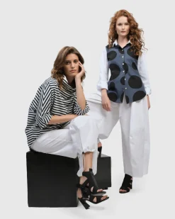 Women Alembika Tops & Tunics<Urban Dots Button Down Shirt, Navy