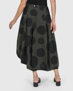 Women Alembika Pants & Skirts<Urban Dots Lotus Balloon Skirt, Khaki