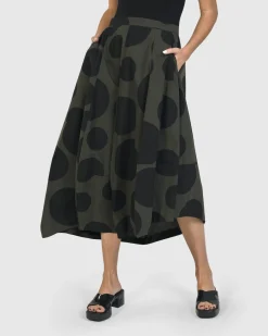 Women Alembika Plus<Urban Dots Lotus Balloon Skirt, Khaki