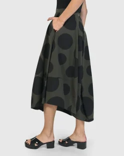 Women Alembika Plus<Urban Dots Lotus Balloon Skirt, Khaki