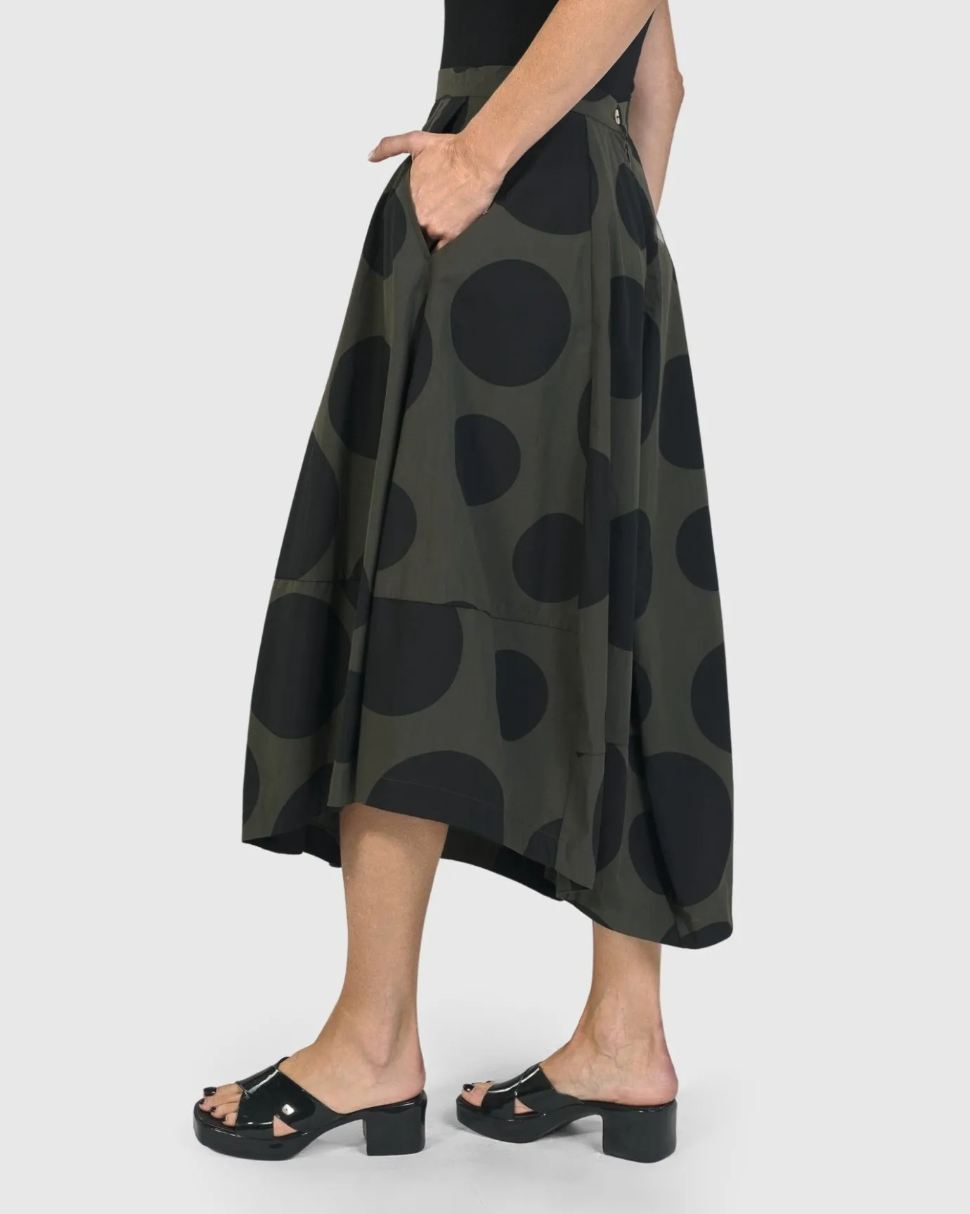 Women Alembika Plus<Urban Dots Lotus Balloon Skirt, Khaki