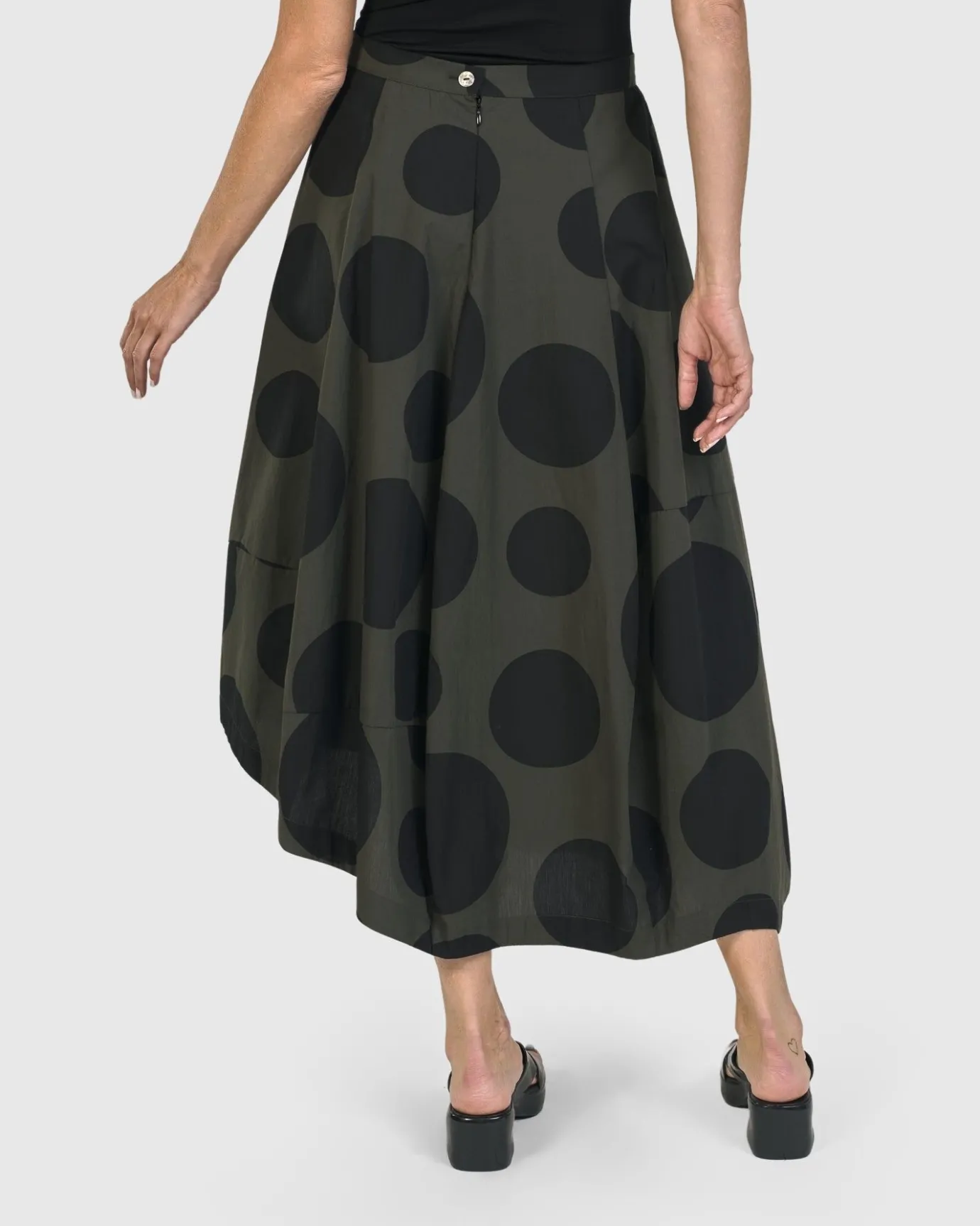 Women Alembika Plus<Urban Dots Lotus Balloon Skirt, Khaki