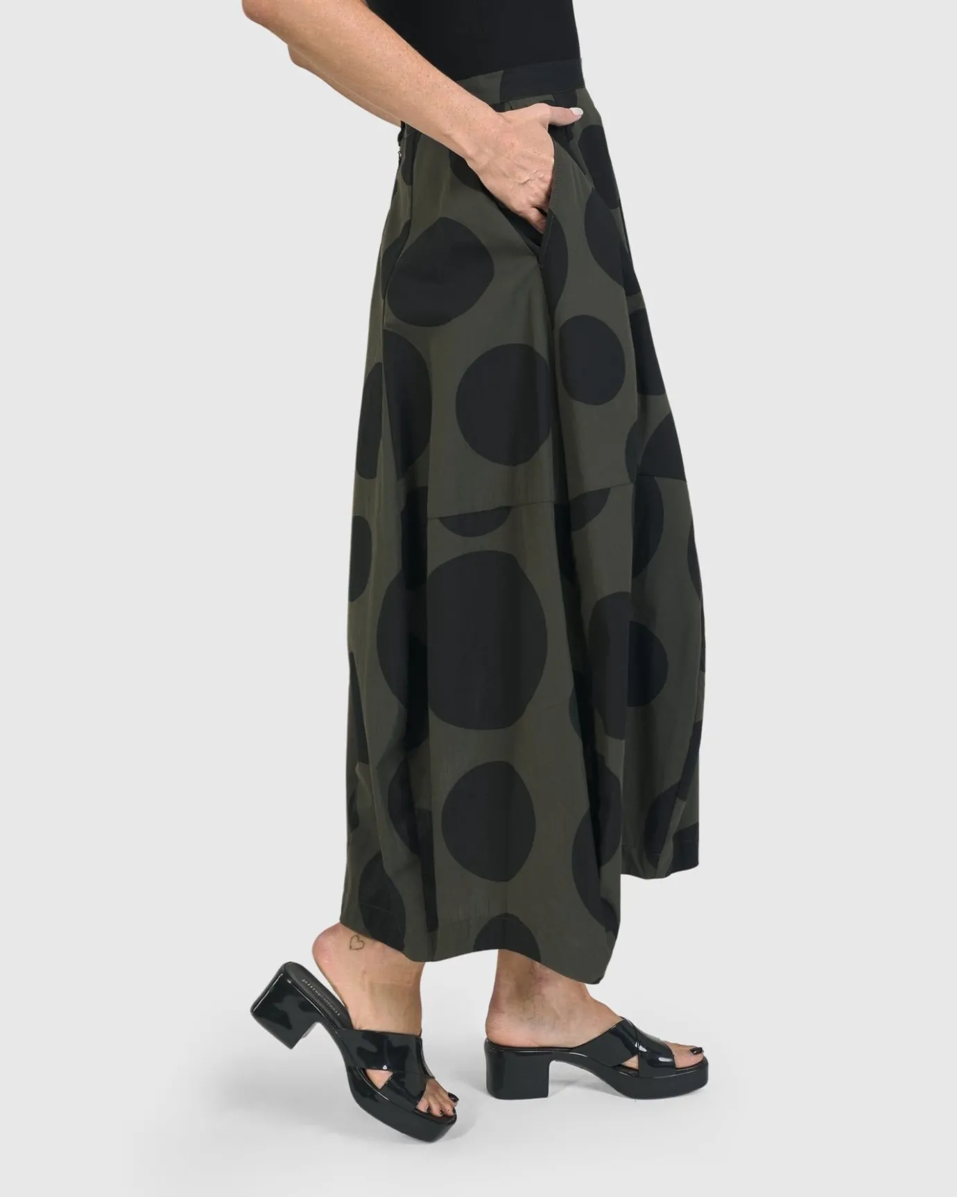 Women Alembika Plus<Urban Dots Lotus Balloon Skirt, Khaki